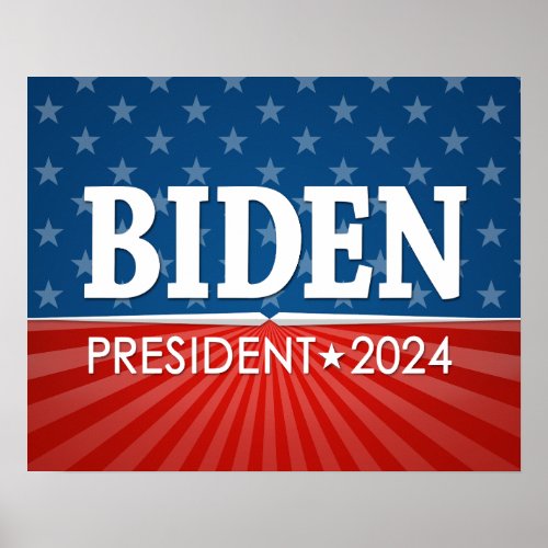 Joe Biden 2024 _ regal stars and ray of stripes Poster