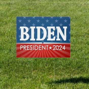 Joe Biden 2024 - Regal Stars And Ray Of Stripes Sign by theNextElection at Zazzle