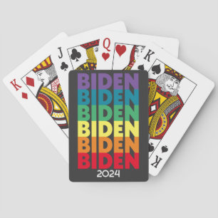 Joe Biden 2024 - retro gradient rainbow colors Poker Cards