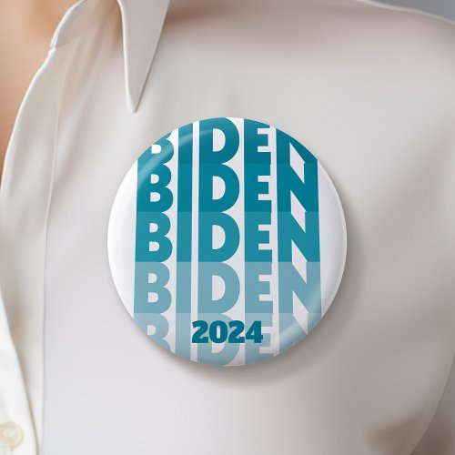Joe Biden 2024 _ retro gradient teal green Button