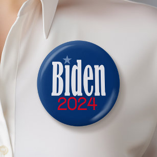 Joe Biden 2024 - Simple Star Can Change Colors Button
