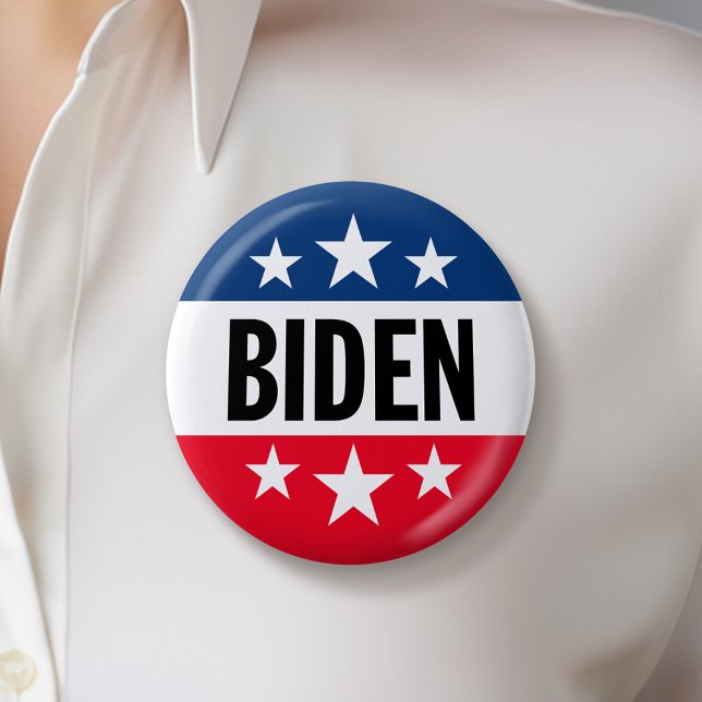Joe Biden 2024 - Simple Stars Can Change Colors Button (Biden Harris 2024 Button - Great Campaign and Rally button for the Next Election)