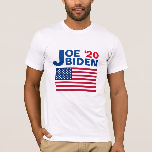 Joe  Biden '20 with American Flag T-Shirt (Front)