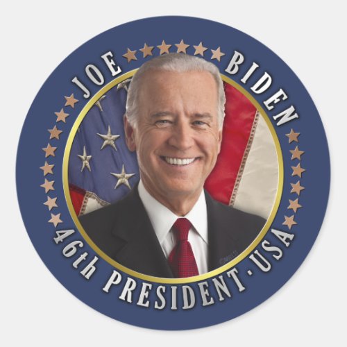 Joe Biden 46th President USA Commemorative Photo Classic Round Sticker