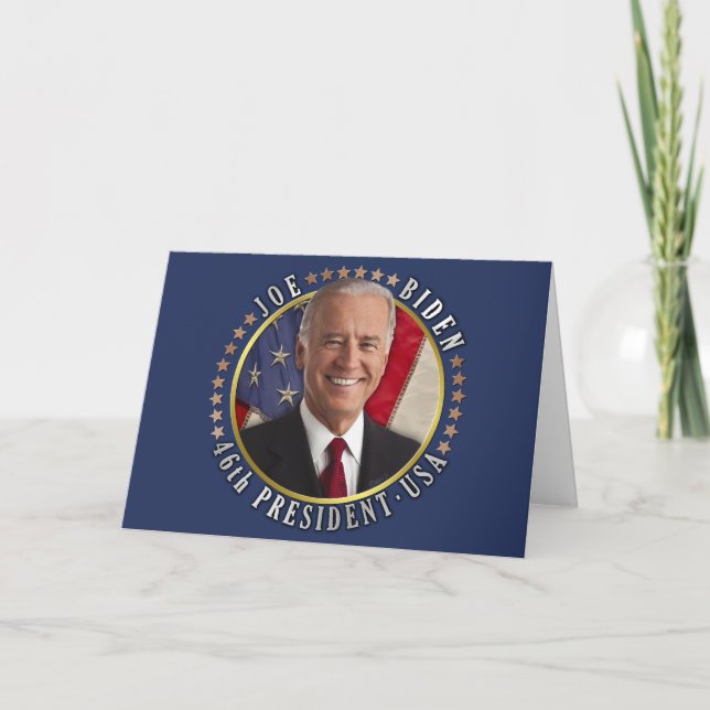 Joe Biden 46th President USA Commemorative Photo Holiday Card (Front)
