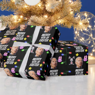 JOE BIDEN 4TH OF EASTER CHRISTMAS FUNNY CONFUSED WRAPPING PAPER