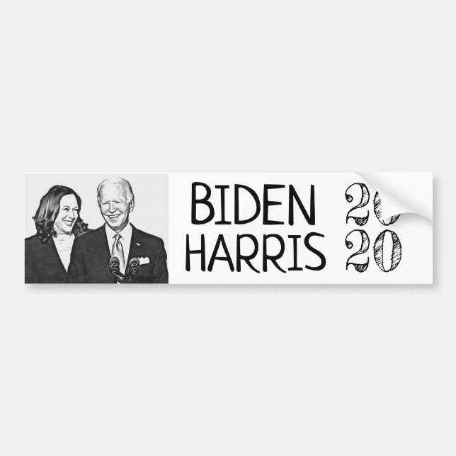 Joe Biden and Kamala Black and White Pictures 2020 Bumper Sticker (Front)