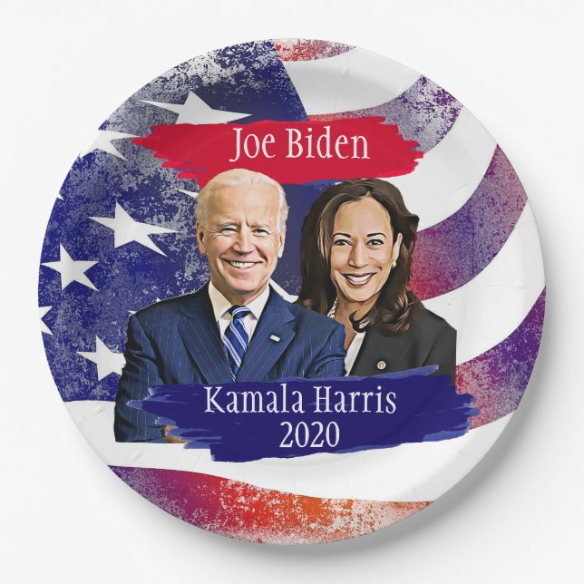 Joe Biden and Kamala Harris 2020 Party Paper Plates (Front)