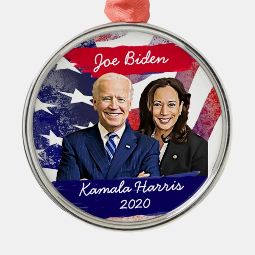 Joe Biden and Kamala Harris 2020 US Election Metal Ornament