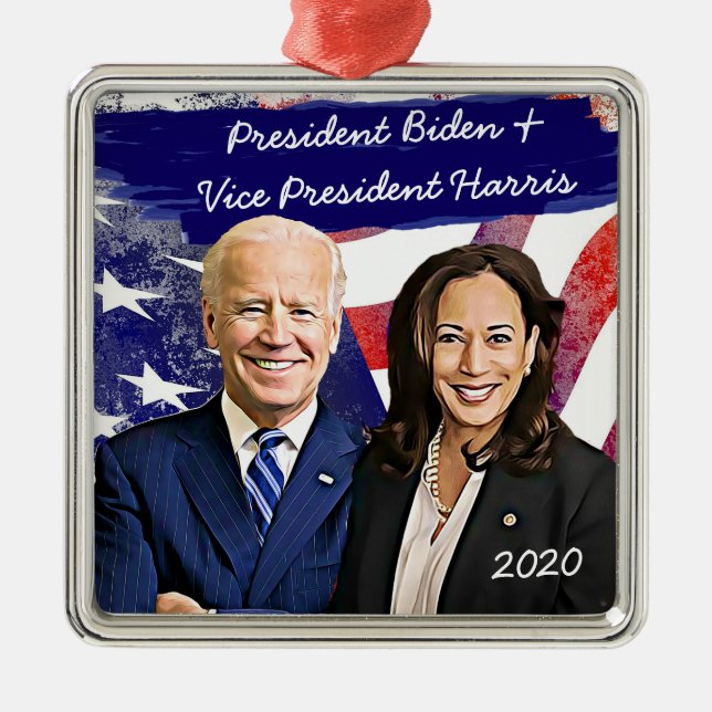 Joe Biden and Kamala Harris 2020 US Election Metal Ornament (Front)