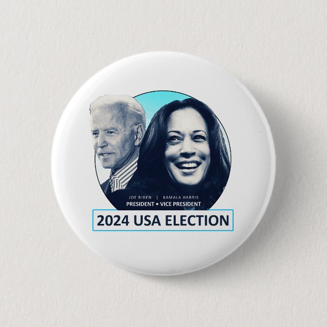 Joe Biden and Kamala Harris 2024 USA ELECTION Button (Front)