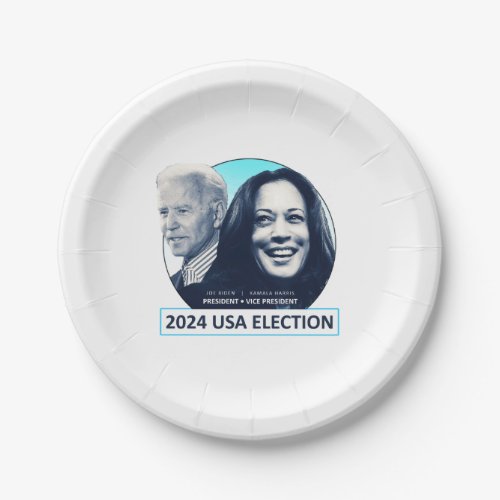 Joe Biden and Kamala Harris 2024 USA ELECTION Paper Plates