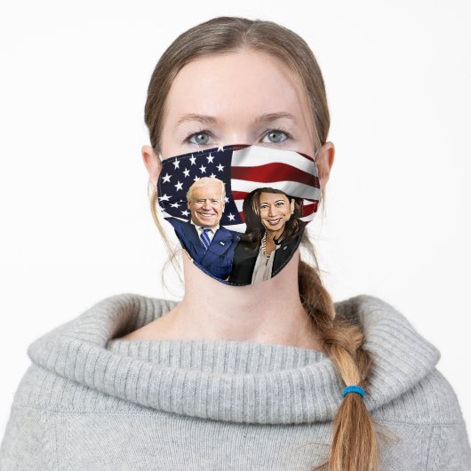 Joe Biden and Kamala Harris Flag 2020 Election Adult Cloth Face Mask (Worn)