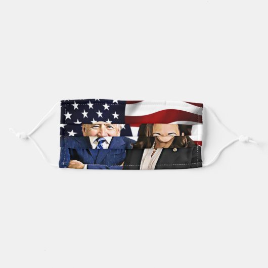 Joe Biden and Kamala Harris Flag 2020 Election Adult Cloth Face Mask (Front, Folded)