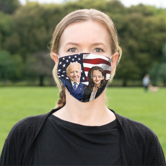 Joe Biden and Kamala Harris Flag 2020 Election Adult Cloth Face Mask (Outside)