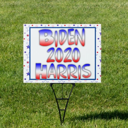 Joe Biden and Kamala Harris Support for 2020 Sign