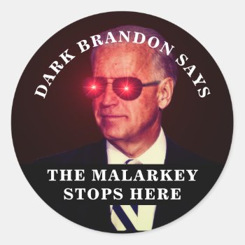 Joe Biden As Dark Brandon Button Classic Round Sticker by DakotaPolitics at Zazzle