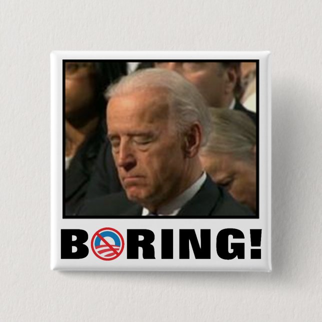 Joe Biden Asleep Pinback Button (Front)