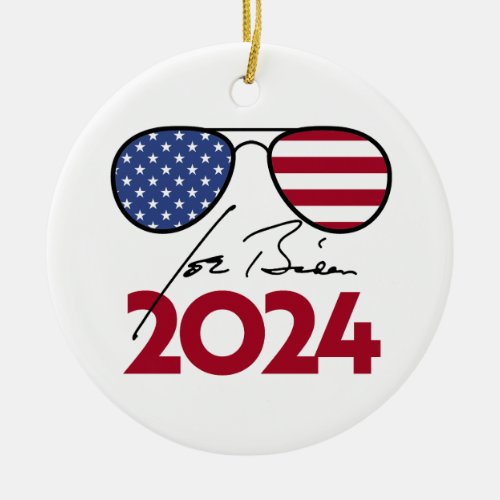 Joe Biden Aviators 2024 Ceramic Ornament