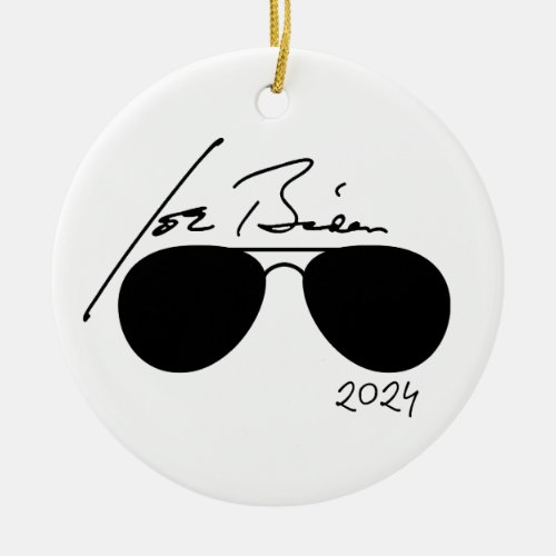 Joe Biden Aviators 2024 Ceramic Ornament