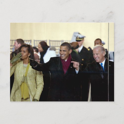 Joe Biden  Barack  Michele Obama Postcard