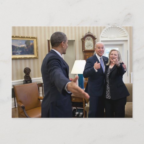 Joe Biden Barack Obama  Hillary Clinton Postcard