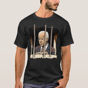Joe Biden Behind Bars Cartoon T-Shirt