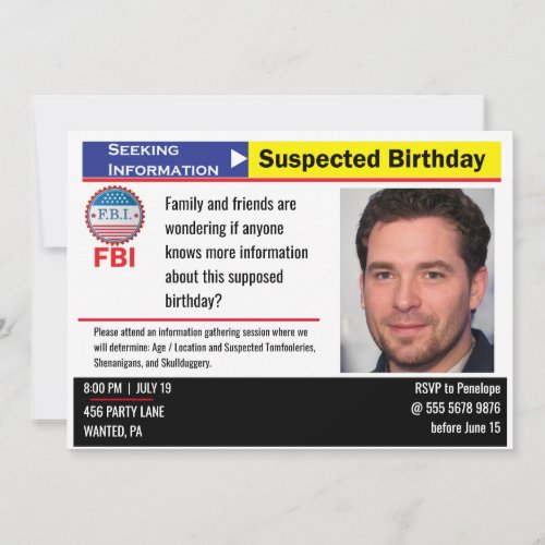 Joe Biden Birthday Bash Suspect Info Wanted Invitation