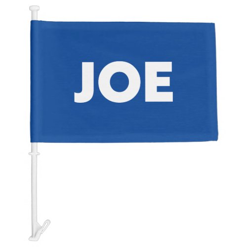 Joe Biden blue white modern bold typography Car Flag