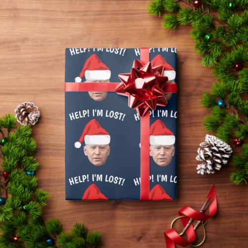 JOE BIDEN CHRISTMAS FUNNY CONFUSED WRAPPING PAPER