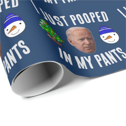 JOE BIDEN CHRISTMAS FUNNY POOPED WRAPPING PAPER