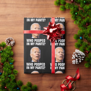 JOE BIDEN CHRISTMAS POOPED WRAPPING PAPER