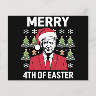 Joe Biden Christmas Santa Hat Merry 4th Of Easter Flyer