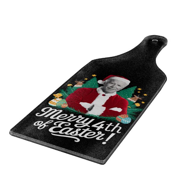 Joe Biden Christmas Santa Merry 4th Of Easter Xmas Cutting Board (Corner)