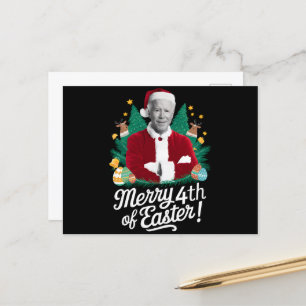 Joe Biden Christmas Santa Merry 4th Of Easter Xmas Holiday Postcard