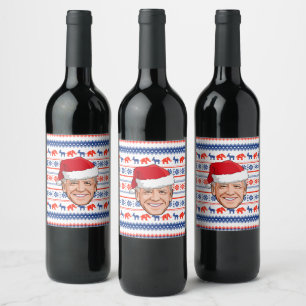 Joe Biden Christmas Wine Label