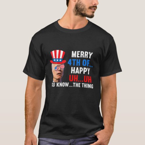 Joe Biden Confused Merry Happy Funny 4Th Of July T_Shirt
