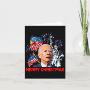 Joe Biden Confused Patriotic Merry Christmas For 4 Card