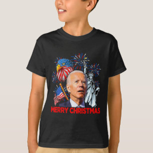 Joe Biden Confused Patriotic Merry Christmas For 4 T-Shirt