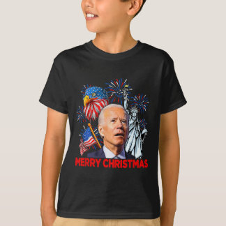 Joe Biden Confused Patriotic Merry Christmas For 4 T-Shirt