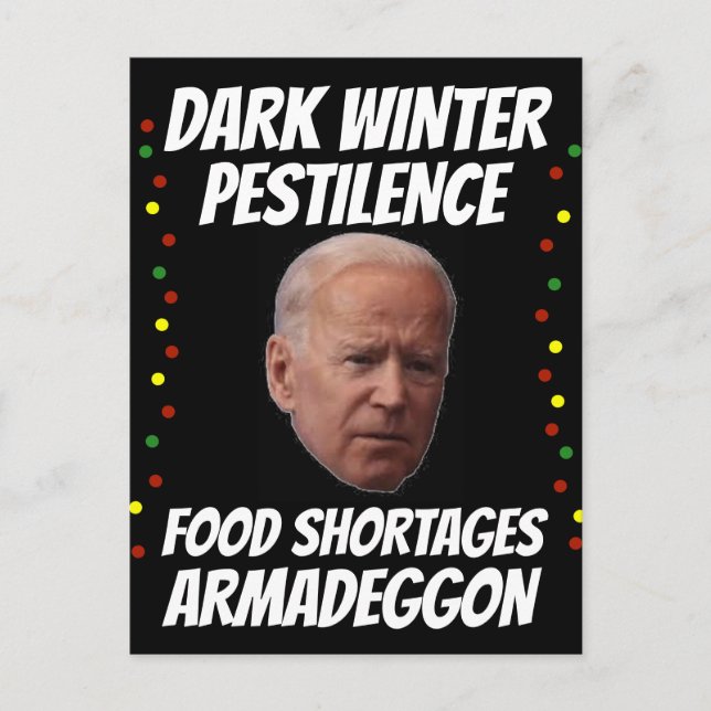 JOE BIDEN DARK WINTER CHRISTMAS POSTCARDS (Front)