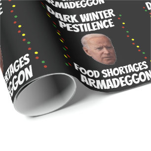 JOE BIDEN DARK WINTER CHRISTMAS WRAPPING PAPER