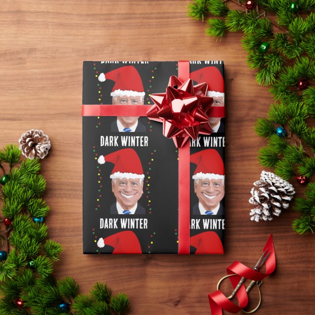 JOE BIDEN DARK WINTER FUNNY CHRISTMAS WRAPPING PAP PAPER (Holiday Gift)