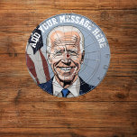 Joe Biden Dart Board<br><div class="desc">The board features a caricature cartoon image of Joe Biden. Add your funny text message and have fun during the USA elections.</div>