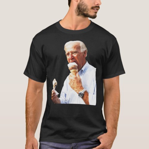 Joe Biden Eating Ice Cream Stickerpng T_Shirt