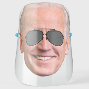 Joe Biden Face Photo with Dark Black Sunglasses Face Shield