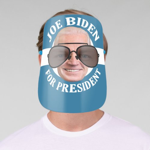 Joe Biden Face Photo with Sunglasses and Type Face Shield