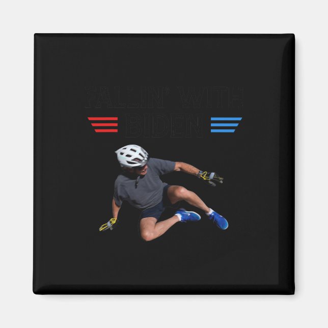 Joe Biden Falling Off Bicycle Biden Bike Meme Funn Magnet (Front)