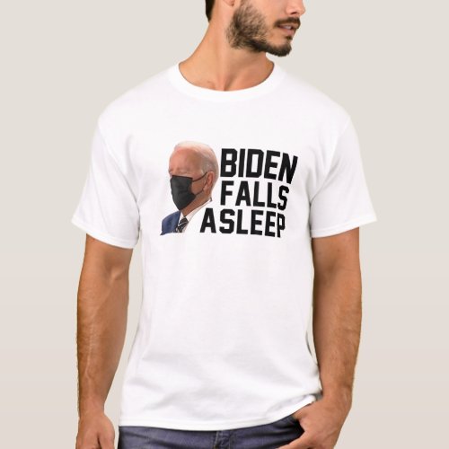 Joe Biden Falls Asleep Funny Joe Biden Sleeping T_Shirt