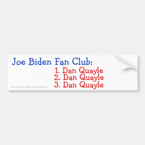 Joe Biden Fan Club Bumper Sticker